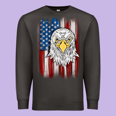 American Flag Eagle Premium Sweatshirt Designed By Maliassmallbusiness