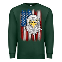 Sports Green American flag eagle Premium Sweatshirt - MaliasSmallBusiness