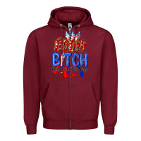 Burgundy boom bitch get out the way Zipper Hoodie - NancyCooperArtShop