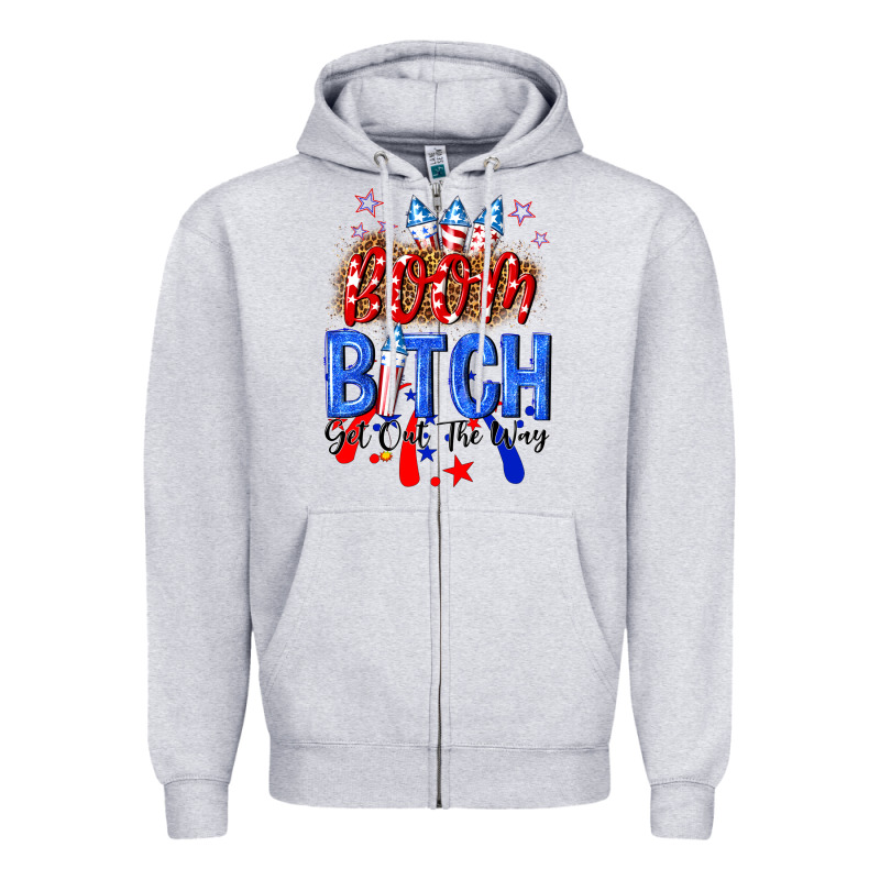 Boom Bitch Get Out The Way Zipper Hoodie by NancyCooperArtShop | Teevron