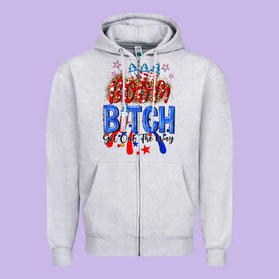 Boom Bitch Get Out The Way Zipper Hoodie Designed By Nancycooperartshop