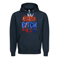 Navy boom bitch get out the way Zipper Hoodie - NancyCooperArtShop