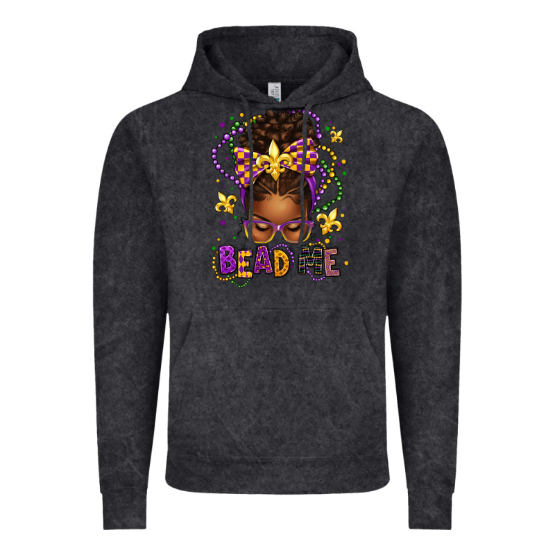 Bead Me Mardi Gras Afro Messy Bun Vintage Hoodie by texasbilliewilder | Teevron