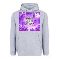 Heather Grey thankful greatful blessed Heavyweight Hoodie - NancyCooperArtShop