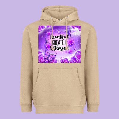 Thankful Greatful Blessed Heavyweight Hoodie Designed By Nancycooperartshop