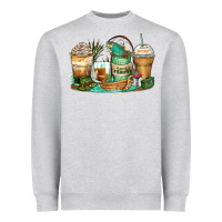 Heather Grey fishing coffee cups Heavyweight Sweatshirt - Zillion Design Studio