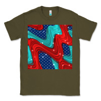 Army Green american flag stripes seamless pattern Classic Tee - BundleAndBundleShop