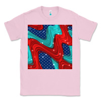 Bubblegum Pink american flag stripes seamless pattern Classic Tee - BundleAndBundleShop