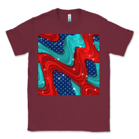 Burgundy american flag stripes seamless pattern Classic Tee - BundleAndBundleShop