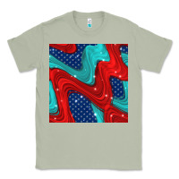 Matcha american flag stripes seamless pattern Classic Tee - BundleAndBundleShop