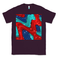 Plum american flag stripes seamless pattern Classic Tee - BundleAndBundleShop