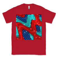 Red american flag stripes seamless pattern Classic Tee - BundleAndBundleShop
