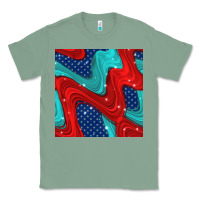 Sage american flag stripes seamless pattern Classic Tee - BundleAndBundleShop
