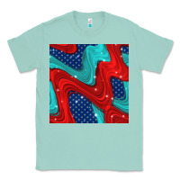 Seafoam american flag stripes seamless pattern Classic Tee - BundleAndBundleShop