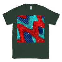 Sports Green american flag stripes seamless pattern Classic Tee - BundleAndBundleShop