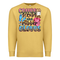 Antique Gold coffee scrubs and rubber gloves Premium Sweatshirt - NancyCooperArtShop