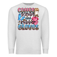 Oatmeal Heather coffee scrubs and rubber gloves Premium Sweatshirt - NancyCooperArtShop
