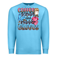 Ocean Blue coffee scrubs and rubber gloves Premium Sweatshirt - NancyCooperArtShop