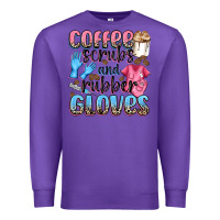 Purple coffee scrubs and rubber gloves Premium Sweatshirt - NancyCooperArtShop