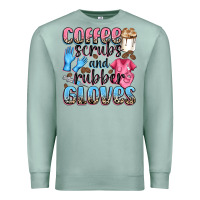 Seafoam coffee scrubs and rubber gloves Premium Sweatshirt - NancyCooperArtShop