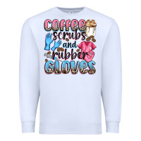 White coffee scrubs and rubber gloves Premium Sweatshirt - NancyCooperArtShop