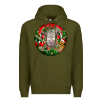 Army Green christmas rambouillet sheep Premium Hoodie - LillyAllenDesigns