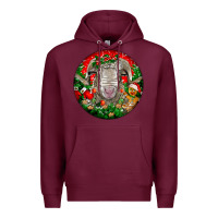 Burgundy christmas rambouillet sheep Premium Hoodie - LillyAllenDesigns
