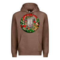 Chestnut christmas rambouillet sheep Premium Hoodie - LillyAllenDesigns
