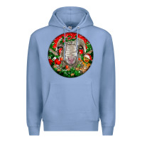 Colony Blue christmas rambouillet sheep Premium Hoodie - LillyAllenDesigns