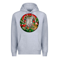 Heather Grey christmas rambouillet sheep Premium Hoodie - LillyAllenDesigns