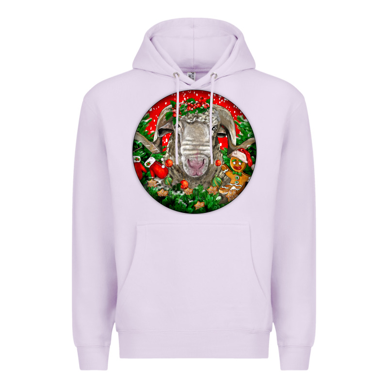 Christmas Rambouillet Sheep Premium Hoodie by LillyAllenDesigns | Teevron