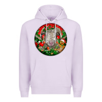 Lilac christmas rambouillet sheep Premium Hoodie - LillyAllenDesigns
