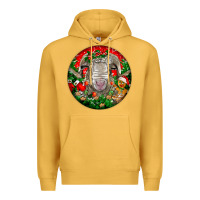 Mustard christmas rambouillet sheep Premium Hoodie - LillyAllenDesigns