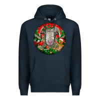 Navy christmas rambouillet sheep Premium Hoodie - LillyAllenDesigns