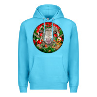 Ocean Blue christmas rambouillet sheep Premium Hoodie - LillyAllenDesigns