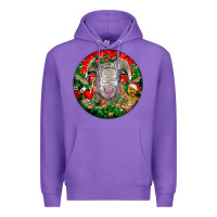 Purple christmas rambouillet sheep Premium Hoodie - LillyAllenDesigns