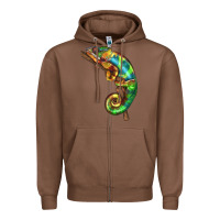 Chestnut Chameleon Lizard Illustrations Zipper Hoodie - LillyAllenDesigns