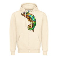 Sandshell Chameleon Lizard Illustrations Zipper Hoodie - LillyAllenDesigns