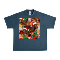 Midnight Navy christmas horse leopard tartan Urban Heavy Tee - FaDigitalArtStudio