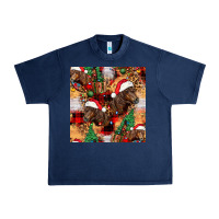 Navy christmas horse leopard tartan Urban Heavy Tee - FaDigitalArtStudio