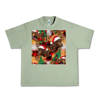 Oil Green christmas horse leopard tartan Urban Heavy Tee - FaDigitalArtStudio