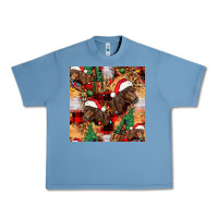 Pebble Blue christmas horse leopard tartan Urban Heavy Tee - FaDigitalArtStudio