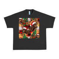 Pigment Black christmas horse leopard tartan Urban Heavy Tee - FaDigitalArtStudio