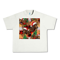 Christmas Horse Leopard Tartan Urban Heavy Tee | Teevron