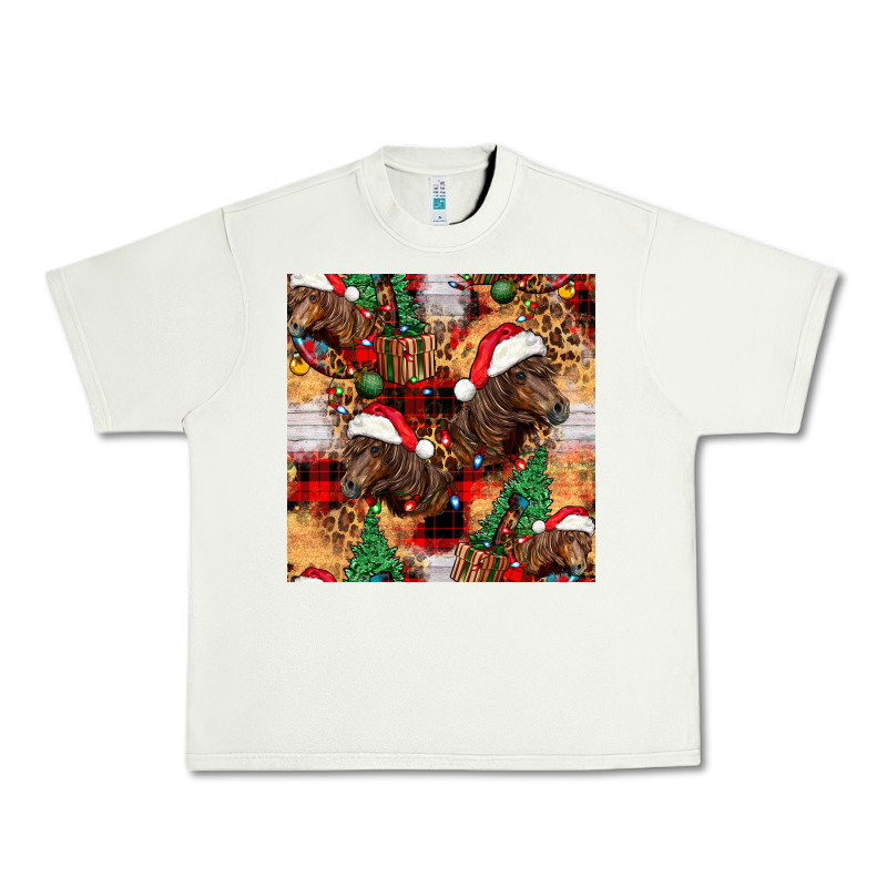 Christmas Horse Leopard Tartan Urban Heavy Tee by FaDigitalArtStudio | Teevron