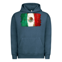 Pigment Midnight Navy Mexican Flag Urban Hoodie - texasbilliewilder