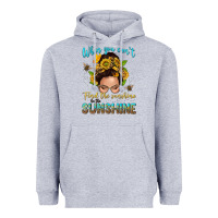 Heather Grey when you cant find the sunshine be the sunshine me Heavyweight Hoodie - NancyCooperArtShop