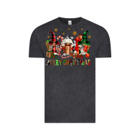 Vintage Black merry christmas buffalo gnomies Vintage Tee - FaDigitalArtStudio