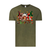 Vintage Olive merry christmas buffalo gnomies Vintage Tee - FaDigitalArtStudio