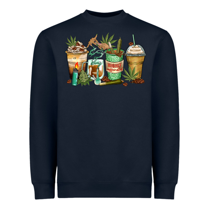 Highly Caffeinated Coffee Cups Heavyweight Sweatshirt by Zillion Design Studio | Teevron